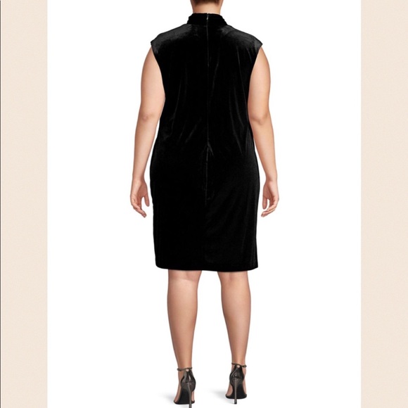 SOLD Calvin Klein Plus Cowl Neck Velvet Shift - Picture 2 of 2